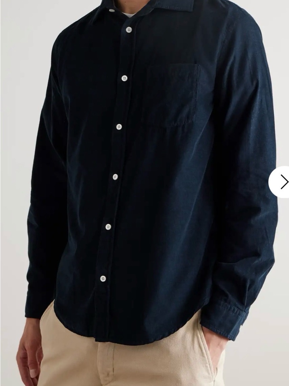Onia Navy Corduroy Button Down Shirt Fine Wale Cotton Overshirt Size Large